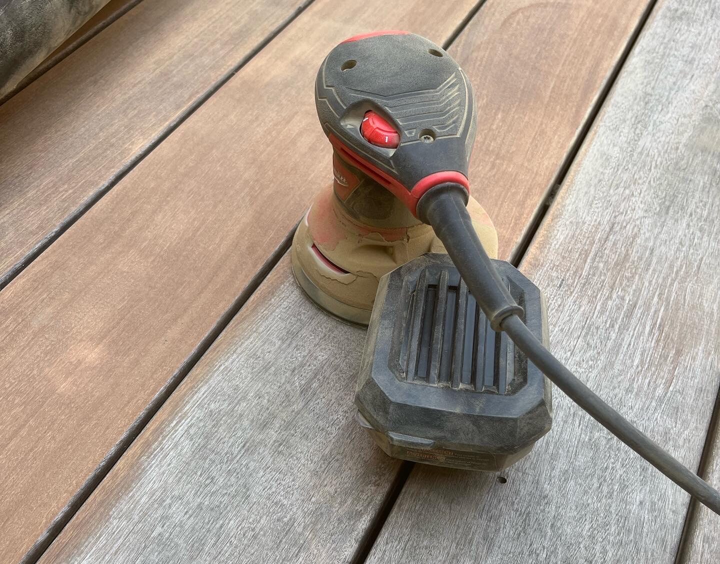 Residential backyard deck sanding and staining project in the GTA