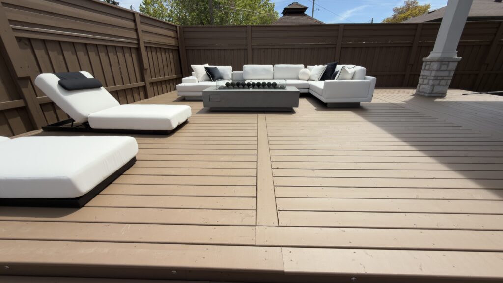 Full deck restoration project for residential home backyard